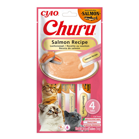 Inaba Cat Churu Salmon Recipe 40x14g Kremowy Przysmak Dla Kota Pasta z Łososiem