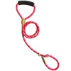 Smycz Zaciskowa Linowa Treningowa Behawioralna dla Psa Różowa Odblaskowa 1.4m