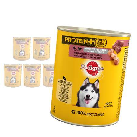Pedigree Adult Protein+ Puszka Mokra Karma Dla Psów Z Dziczyzną I Drobiem W Musie 6x800g