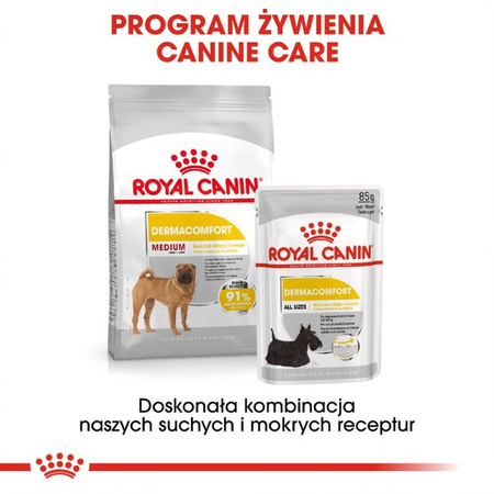 Royal Canin CCN Medium Dermacomfort 3kg Karma Sucha Dla Psów Dorosłych Ras Średnich O Wrażliwej Skórze Skłonnej Do Podrażnień