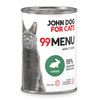 John Dog for Cats 99 Menu Mokra Karma Dla Dorosłych Kotów Z Królikiem 12x400g