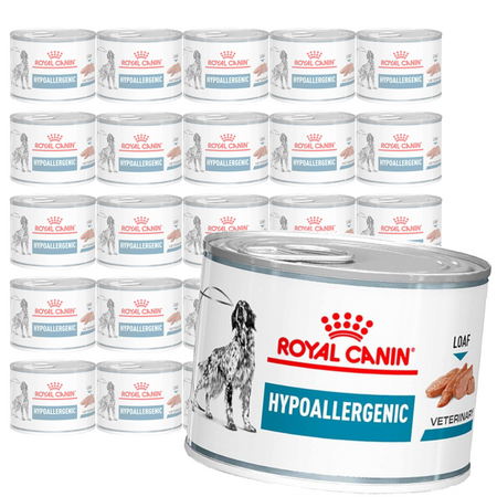 Royal Canin Veterinary VHN Dog Hypoallergenic 24x200g Mokra Karma Pasztet Dla Psów z Nietolerancją Pokarmową + GRATIS Przysmak 2x230g