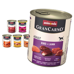 Animonda GranCarno Adult 6x800g Mokra Karma Dla Psa Mix Smaków Wołowina Jagnięcina Kaczka Indyk Wieprzowina Kurczak