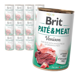 Brit Pate & Meat Dziczyzna 12x400g Lekkostrawna Mokra Karma dla Psów Wszystkich Ras
