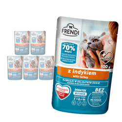 Frendi Kawałki z Indykiem w Sosie 6x100g Mokra Karma Dla Dorosłych Kotów Wszystkich Ras