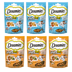 Dreamies Shake Ups Multivitamins 6x55g Przysmak Dla Kota Mix Smaków Kurczak Owoce Morza