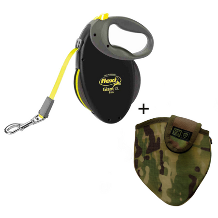 Flexi Giant XL 8m Smycz z Taśmą Dla Dużych Psów Do 85 Kg + Moro Pokrowiec
