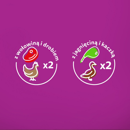 Whiskas Adult 4x85g Zestawy Klasyczne Mokra Karma Dla Dorosłych Kotów 2 Smaki W Galaretce