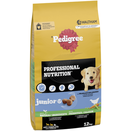 Pedigree Junior Professional Nutrition Z Drobiem I Warzywami 12kg + 12kg Sucha Karma Dla Szczeniąt Średnich I Dużych Ras