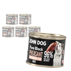 John Dog Pure Black Pheasant Adult 6x200g Mokra Karma Dla Psa Z Bażantem