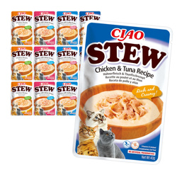 Inaba Cat Ciao Stew  12x40g Uzupełniająca Karma Dla Kota Potrawka Mix Smaków
