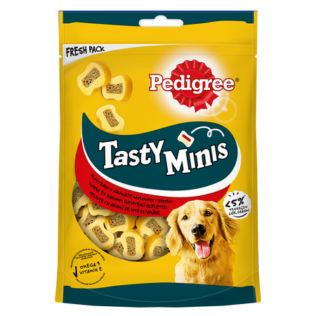 Pedigree Tasty Minis 6x155g z wołowiną Przysmak dla psa (Mini Tasty bites chewy slices) Zestaw