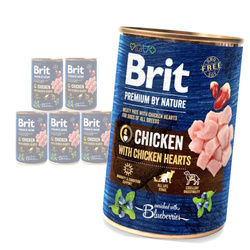 Brit Premium by Nature Adult Mokra Karma Dla Psa Kurczak Z Sercami 6x400g