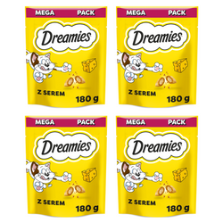 Dreamies Mega Pack 4x180g Chrupiące Przysmaki Dla Kota Z Serem