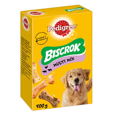 Pedigree Biscrok Multi Mix 12x500g Przysmak Dla Psa Ciasteczka Z Kurczakiem Wołowiną I Jagnięciną