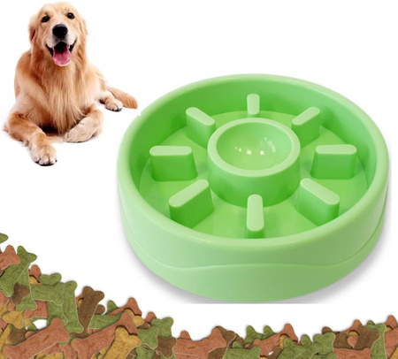 Miska Spowalniająca Jedzenie Dla Psa Kota Zielona