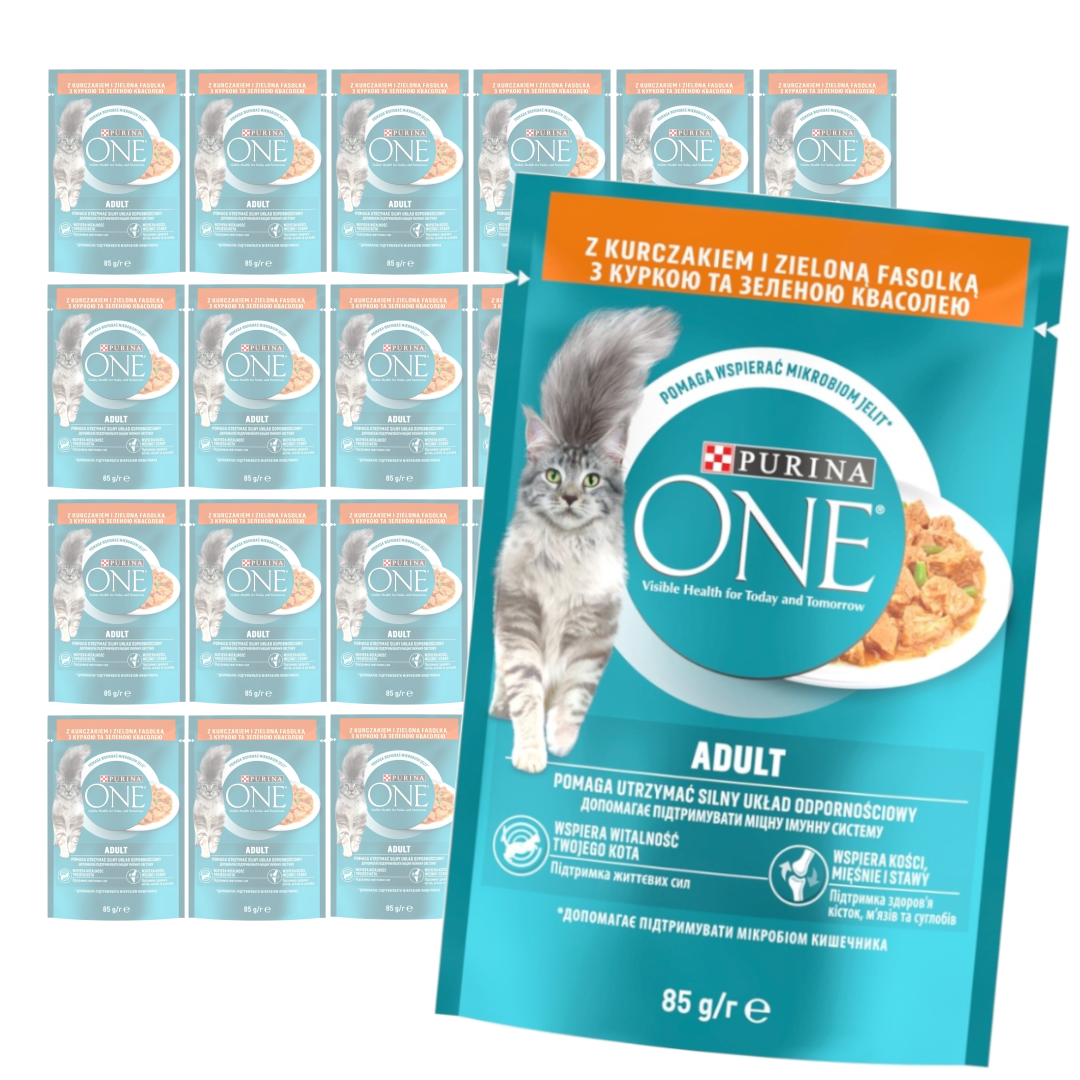 Purina One Adult Mokra Karma Dla Kota Z Kurczakiem I Zieloną Fasolką