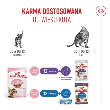 Royal Canin Kitten Sterilised Karma Mokra W Sosie Dla Kociąt Do 12 Miesiąca Życia 85g