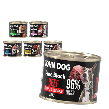 John Dog Pure Black Adult 6x200g Mokra Karma Dla Psa Mix 6 Smaków