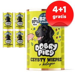 Dobry Pies 5x400g Mix Smaków z Kolagenem Bez Drobiu 4+1 GRATIS