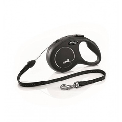 FLEXI New Classic S 8m mocna automatyczna smycz dla psów do 12kg CZARNA