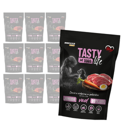 Biofeed Tasty Dogs Life Junior z Cielęciną w Galaretce 10x500g Bezzbożowa Mokra Karma Dla Szczeniąt