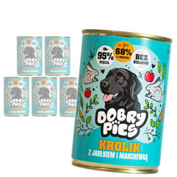 Dobry Pies 6x400g Mokra Karma Dla Dorosłych Psów Wszystkich Ras Z Królikiem Jabłkiem I Marchewką