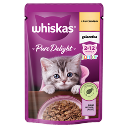 WHISKAS Junior Saszetka 85g Mokra Karma Dla Kociąt Kawałki z Kurczakiem w Galaretce