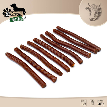 Mr. Pretzel Przysmak Dla Psa Kabanosy Paluszki Wołowe 500g