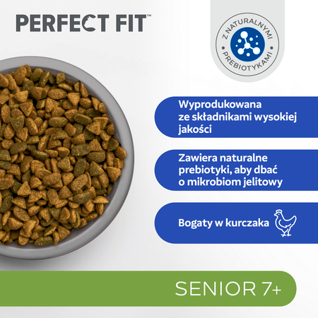 Perfect Fit Senior 7+ 750g Sucha Karma Dla Kotów Starszych Z Kurczakiem