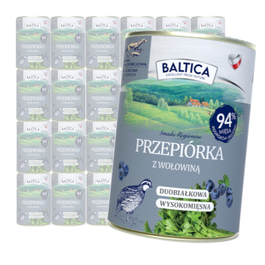 Baltica Duooprotein Przepiórka z Wołowina Mokra Karma Dla Psa