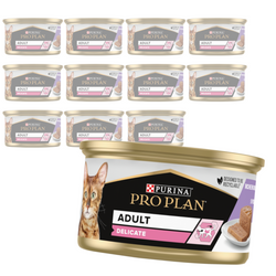 Purina Pro Plan Adult Delicate 12x85g Mokra Karma Dla Kota Mus Z Indykiem