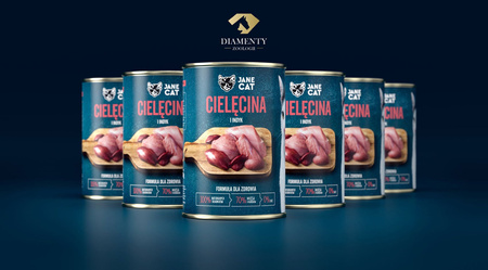 Jane Cat Adult Cielęcina Indyk 24x400g Mokra Karma Dla Kotów Bez Zbóż