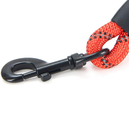 Mocna Smycz 3m Dla Duzych Silnych Psów Psa Odblaskowa CZERWONA