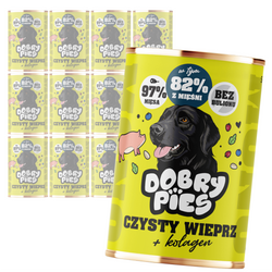 Dobry Pies Mono Wieprzowina 12x400g Monoproteinowa Mokra Karma Dla Dorosłych Psów Z Alergią I Nietolerancją Pokarmową Wieprzowina Z Kolagenem