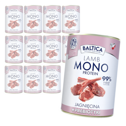 Baltica Monoprotein Jagnięcina Prebiotyki 12x400g Hipoalergiczna Bezzbożowa Mokra Karma Dla Psa