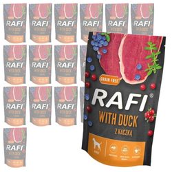 Rafi 20x500g Bezzbożowa Mokra Karma Dla Dorosłych Psów Z Kaczką Żurawiną I Borówką