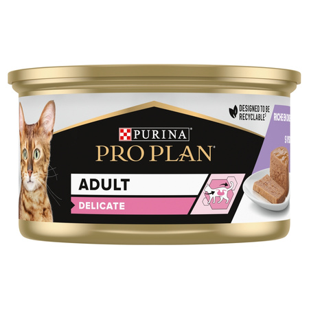 Purina Pro Plan Adult Delicate 12x85g Mokra Karma Dla Kota Mus Z Indykiem