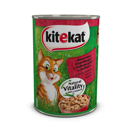 Kitekat Z Wołowiną 6x400g Puszki Karma mokra dla dorosłych kotów