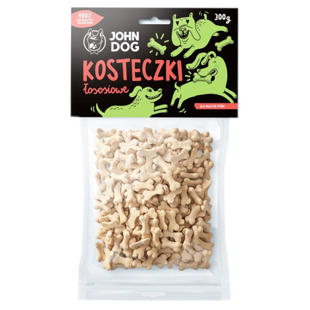 John Dog Przysmak Treningowy Dla Psa Ciasteczka Kosteczki Łososiowe 300g