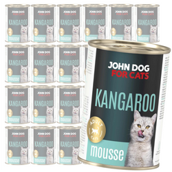 John Dog For Cats 24x400g Mokra Karma Dla Dorosłych Kotów Z Kangurem Mus