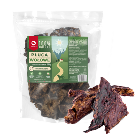 Maced 100% Natura Płuca Wołowe 350g Przysmak Suszony Dla Psa