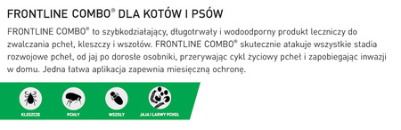 Frontline Combo Spot-On Dla Psów M 10-20kg Pipeta 3x1,34ml Krople Na Pchły Kleszcze i Wszoły