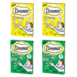 Dreamies Creamy 16x10g Kremowy Przysmak Dla Kotów Mix 2 Smaków Ser I Kocimiętka