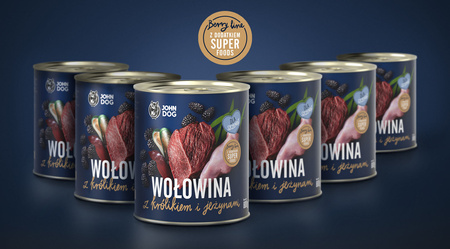 John Dog BERRY JUNIOR wołowina i królik z jeżynami 6x 800g - mokra karma dla szczeniąt