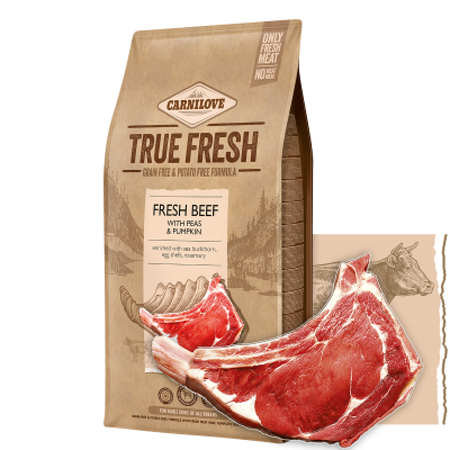 Carnilove True Fresh Sucha Karma Dla Psa Swieża Wołowina Z Groszkiem I Dynią 11,4kg