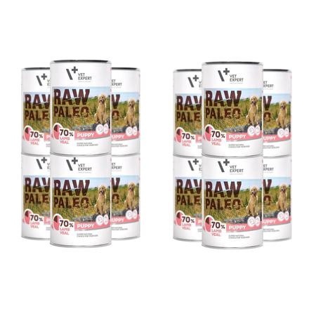 VetExpert RAW PALEO Puppy Lamb Veal 12x400g karma mokra z jagnięciną i cielęciną dla szczeniąt