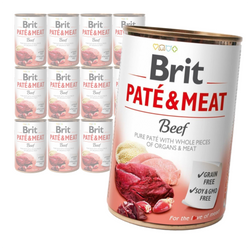 Brit Pate&Meat Mokra Karma Dla Psów Z Wołowiną Puszka 12x400g