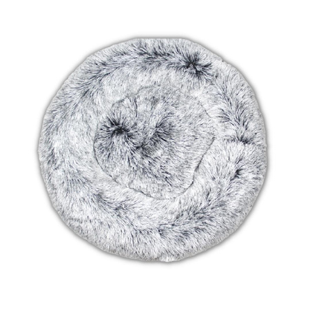 Legowisko Dla Psa I Kota Pluszowe M 60cm Ciepłe Biało Szare