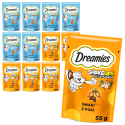 Dreamies Shake Ups Multivitamins 12x55g Przysmak Dla Kota Mix Smaków Kurczak Owoce Morza